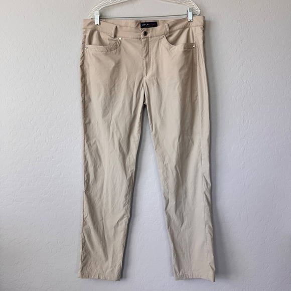 Lohla Sport Golf Pants Straight‎ Leg Lightweight Beige Size 14 - Picture 1 of 8